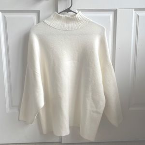 Oversized mock neck cream sweater/sweatshirt from zara